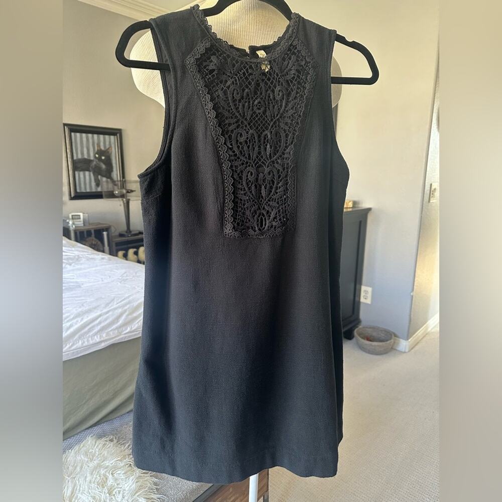 Free People black lace trim dress size medium